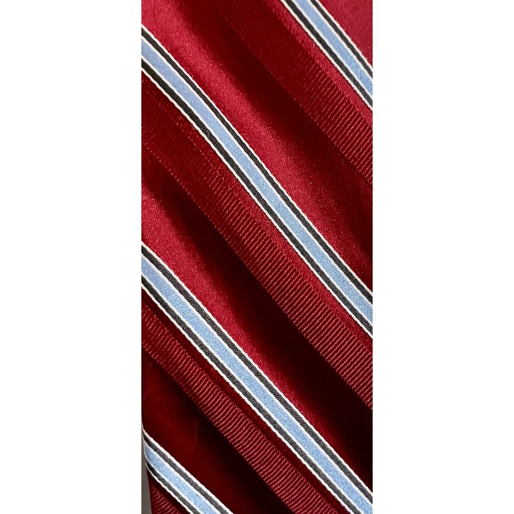 Silk Tie Lot 3 Barrington Croft & Barrow Momento Uno Red Grey Geometric Striped - Picture 4 of 13